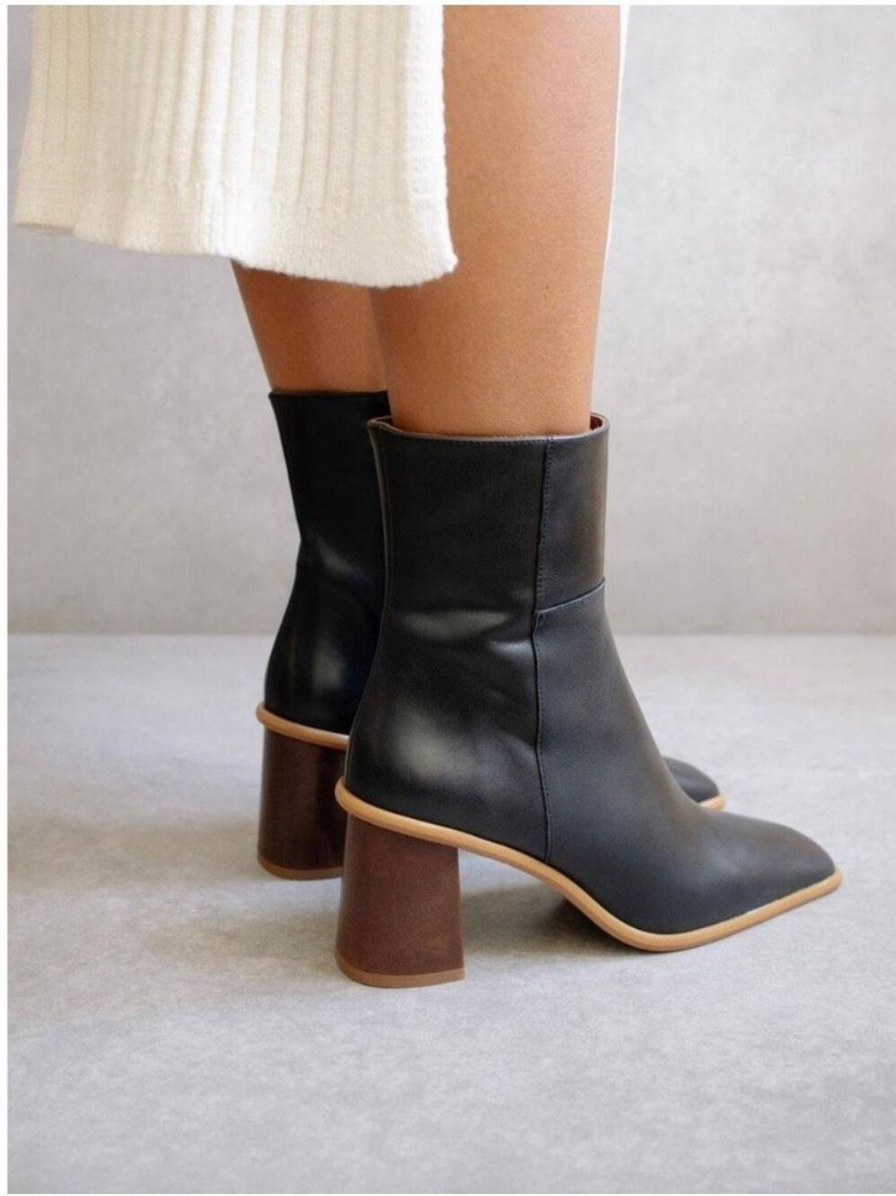 Alohas West Vintage Black Leather Boots 39 - Picture 5 of 11